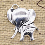 6pcs Charms Big Ears Elephant 37x31mm Antique Silver Color Pendants DIY Crafts Making Findings Handmade Tibetan Jewelry