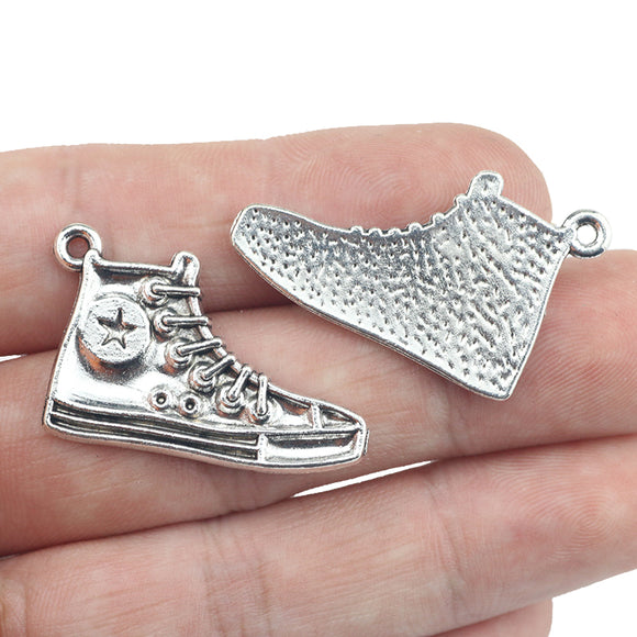 6pcs/lot 20*30mm  Antique Silver Alloy Shoes Charm Pendant For Necklace Jewelry DIY Making Findings