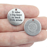 6pcs/lot 22mm Antique Silver Color Letter Charm Round Alloy Word Charm For Neckalce Bracelet Jewelry Making