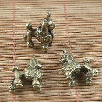 5pcs antiqued bronze 3D decorated dog design pendant h5037