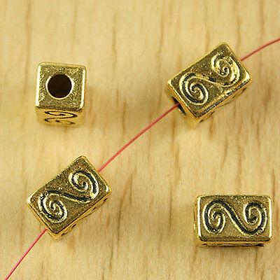 12pcs dark gold-tone cuboid  beads h1348