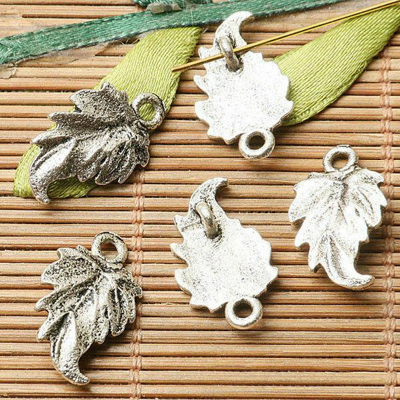 60pcs dark silver color   leaf design charms  EF2795