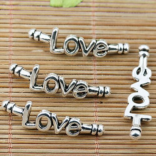 6pcs Tibetan silver word love connectors EF1878