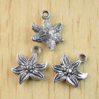 30Pcs Tibetan silver flower Pendants findings h1048