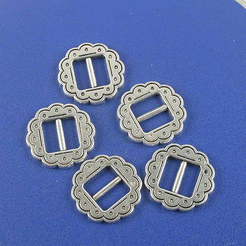 12pcs tibetan silver color round 2sided crafted connector findings h0797