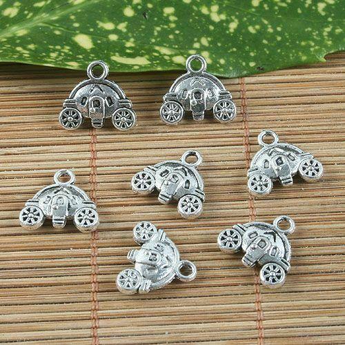 12pcs antiqued silver little car pendant charm G1289