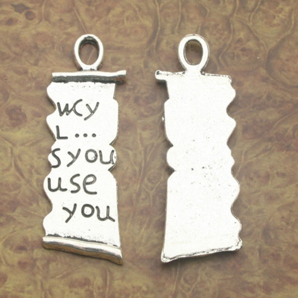 6pcs Tibetan Silve I love you charm pendants X0219