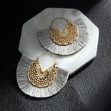 Fashion Bohemian Earrings Hook Tassel Fringe Boho Dangle Earrings Jewelry 1 Pair