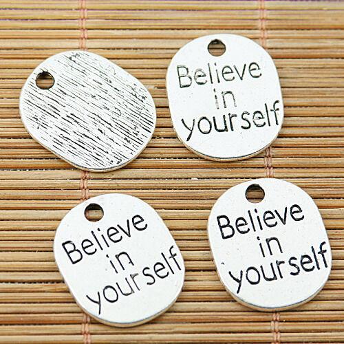 8pcs Tibetan silver believe in yourself oval charms EF1679