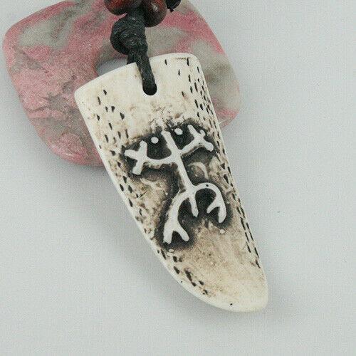 tooth design Imitate with wooden beads Pendant Necklace C847