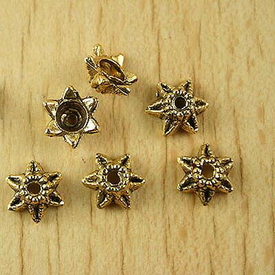 50pcs dark gold tone flower design bead caps h2113