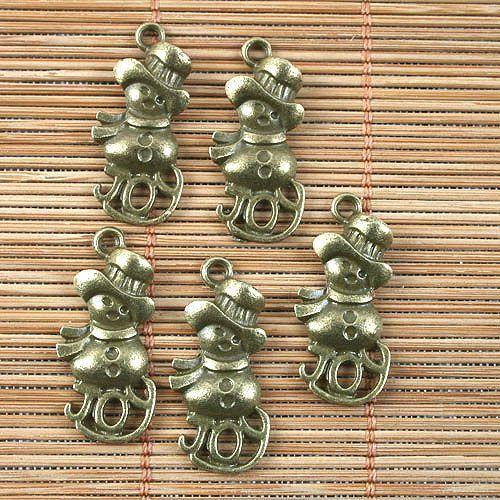 10pcs antiqued brass joy snowman design pendant G1506