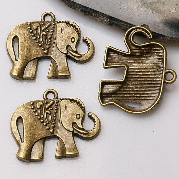 7pcs antiqued bronze color  cute elephant design  charms  EF3356