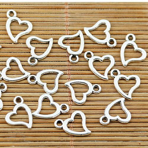 80pcs tibetan silver color heart shaped frame charms EF1466