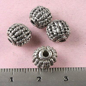 10pcs Tibetan silver studded round spacer beads h1749