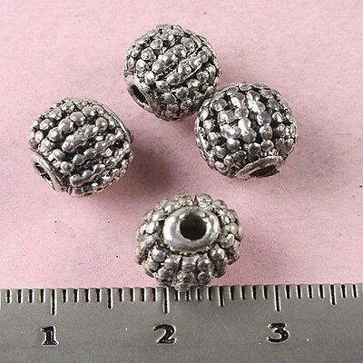 10pcs Tibetan silver studded round spacer beads h1749