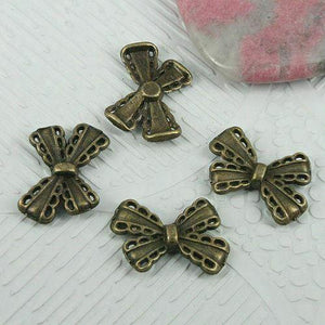 30pcs antiqued bronze color ribbon bow designs EF0776