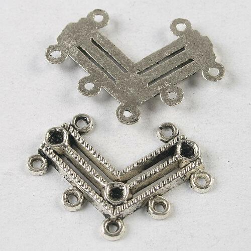 10pcs dark silver tone V Shape connector h3756