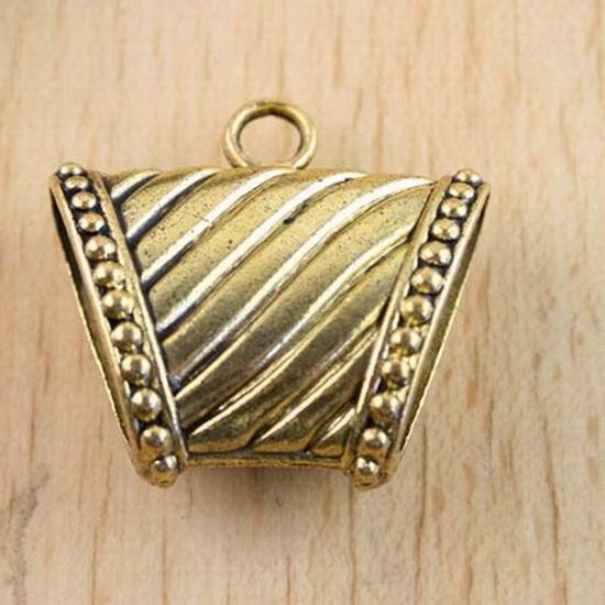 2pcs dark gold-tone huge shape charm findings h1268