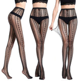 Sexy Jacquard/fishing Mesh Hollow Slim Pantyhose Socks Stockings open-crotched