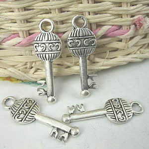 10pcs antiqued silver key  charms pendants G327
