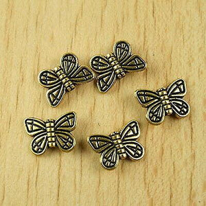 24pcs dark gold-tone butterfly spacer beads h1978