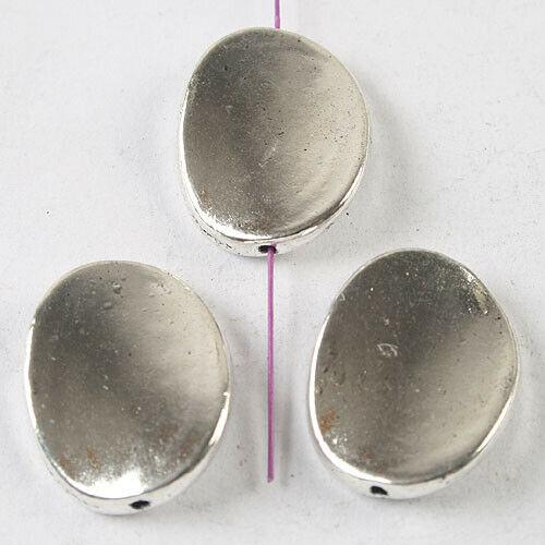 6pc dark silver tone Twist oval spacer beads  h3635