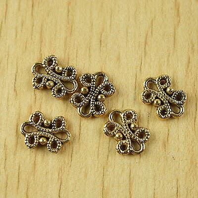 50pcs dark gold-tone butterfly flower  findings h2024