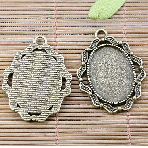 10pcs antiqued bronze oval shaped rim cabochon setting EF2496