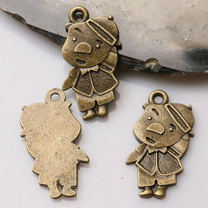 10pcs antiqued bronze color cartoon pig  design  charms  EF3365