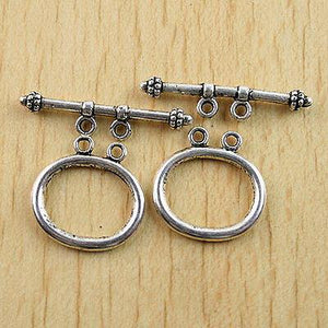 10Sets Tibetan silver 2-Strands toggle clasp h0622