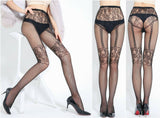 Sexy Jacquard/fishing Mesh Hollow Slim Pantyhose Socks Stockings open-crotched