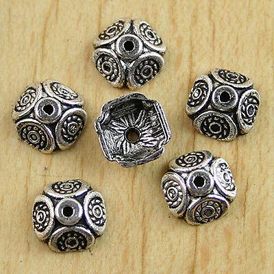 40pcs Tibetan silver dotted spacer beads cap findings H0148