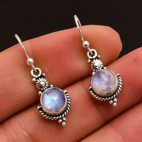 Fashion Jewelry Hook Earring moonstone Round Earring Retro Earring