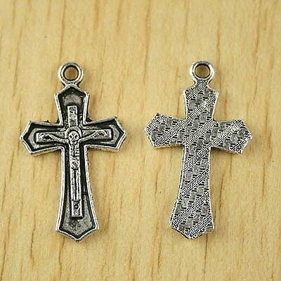 10pcs Tibetan silver crucifix charms h2447