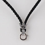 Black Color Necklace Cord Crown Rhinestones Bail Link Clasp   1pc CL11