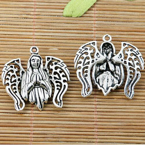 4pcs Tibetan silver color praying angel design charms EF2051