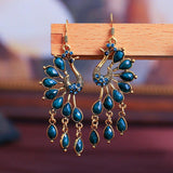 Fashion Jewelry Hook Earring The peacock Sapphire Earring Big Retro Earring