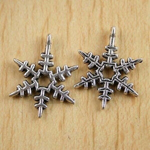 Tibetan Silver color Snowflake charms 20 pcs h0003