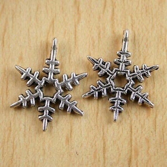 Tibetan Silver color Snowflake charms 20 pcs h0003