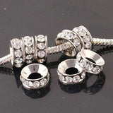 PICK !Multi-styles Crystals European Big Hole Spacer Beads DIY making bracelet