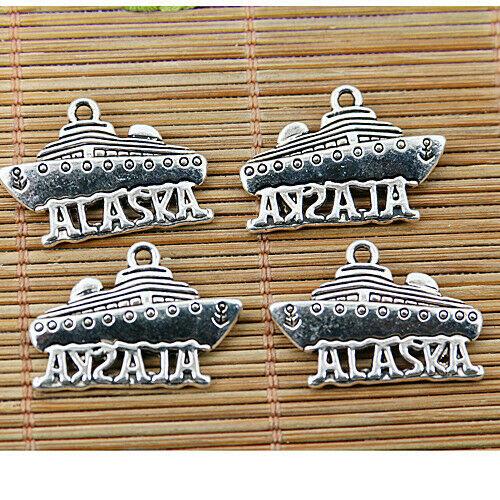 6pcs tibetan silver tone ALASIKA ship design charms EF1715