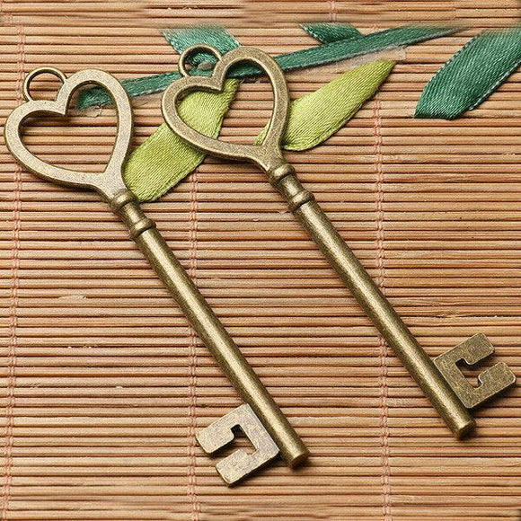 10pcs antiqued bronze color 2sided  big  key design charms  EF2888