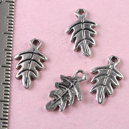 40pcs Tibetan silver dentate leaf drops H0976