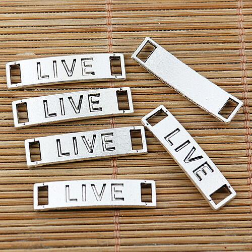 20pcs tibetan silver color LIVE lettering connector design EF1405