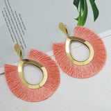 Fashion Bohemian Earrings Hook Tassel Fringe Boho Dangle Earrings Jewelry 1 Pair