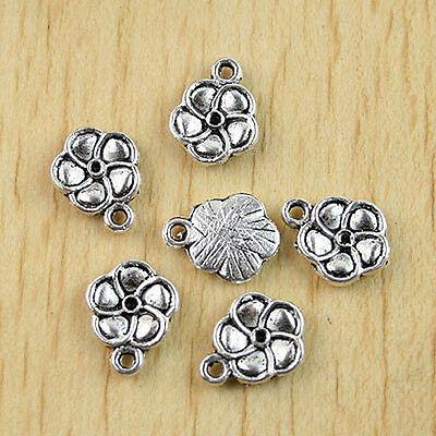 30pcs Tibetan silver flower charm beads h0880