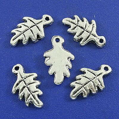 30pcs dark silver tone leaf charms h3097