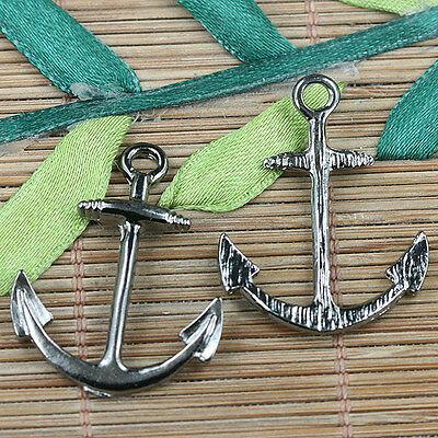Fashion Gunmetal Boat Anchor Design Charms/Connector 5pc EF0372
