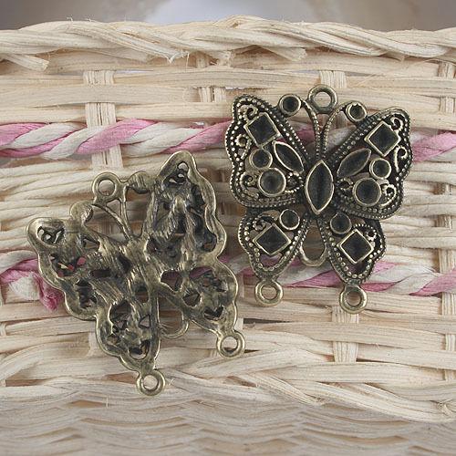 4PCs antiqued bronze butterfly  pendant charm G839